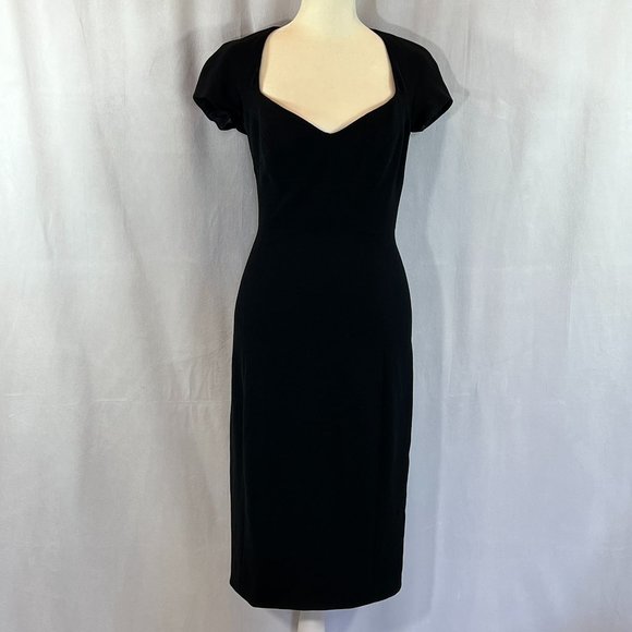 Narciso Rodriguez Black Sweetheart Neckline Back Cutout Dress Sz 40 Sz 6 - Picture 1 of 10